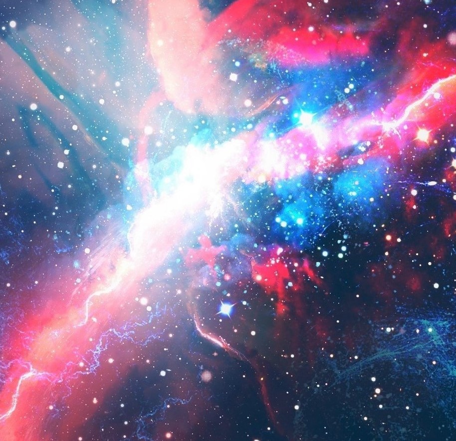 现代科技办公室内部，多个工作人员在高科技设备前工作，蓝色灯光照明，未来感设计风格